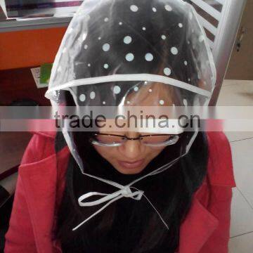 fashion clear waterproof plastic rain cap