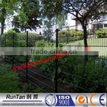 Hot dipped galvanized and pvc coated welded double rod fence