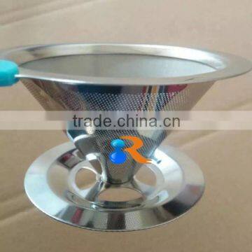 trade assurance portable stainless steel double layer fine mesh pour over coffee dripper and brewer