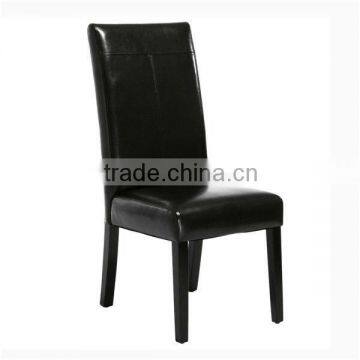 Black Leather Chairs Furniture Solid Wood Dining Chair Hotel Furniture Chair