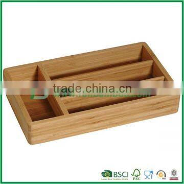 Small bamboo kitchen gadget organizer with 4 department