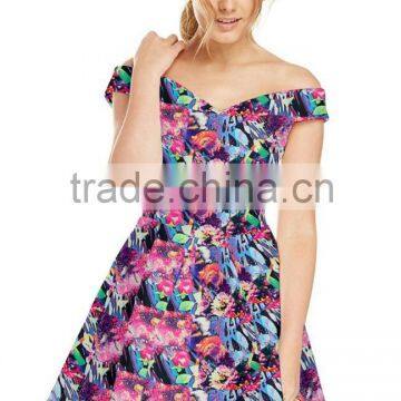 women casual one piece dress in floral print