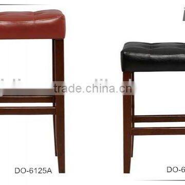 PU Solid Wood Frame Bar Stool Chair With Sewing Thread & Pull Points on the Cover -promotion Low Price Hot Sale (DO-6125B) photo-2