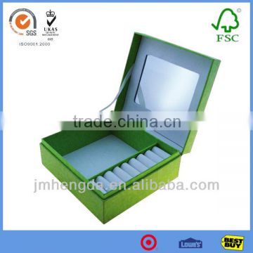 Fashion new disign cardboard jewellery packaging with mirror