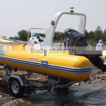 5.2m Yellow Fiberglass Boat Made in China With CE Certification for Water Sport photo-2