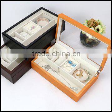 Flip Wood Paint Transparent Skylight Jewelry Ring Earrings Necklace Gold and Silver Custom Packaging bo photo-4