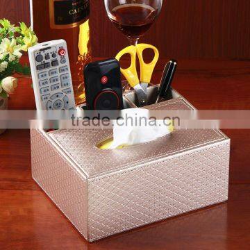 Multi Function Leather Storage bo Creative Desktop Paper Towel Storage bo European Remote Control Storage Seat Dining Room