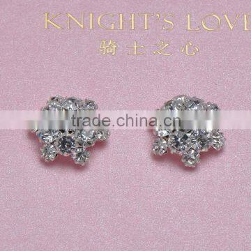 (M0328) 17mm rhinestone embellishment, arch shape, no loop at back, all clear crystals