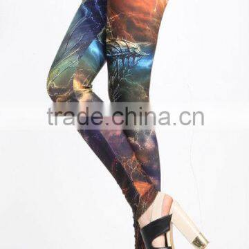 high stretch sexy print leggings knitted fabric