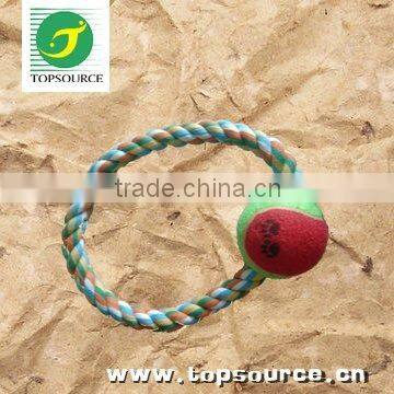 Pet rope with tennis ball