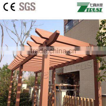 WPC pergola from China, waterproof WPC materials,, anti-UV, with steel insert