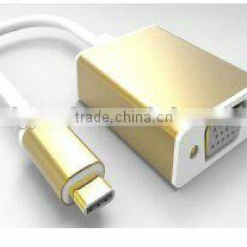 2015 Newest usb 3.1 type c male to vga 15p female adapter cable