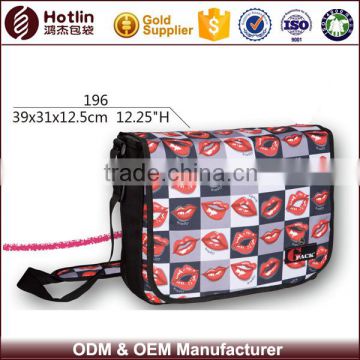 Lips Pattern Ladies Polyester Fabric Shoulder Bags