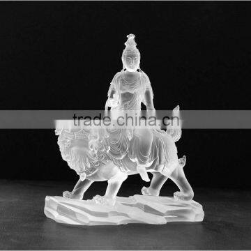 manjushri Bodhisattva buddhism statue liuli colored glaze wholesale