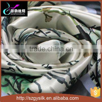 custom high quality digital printed 100% silk satin fabric