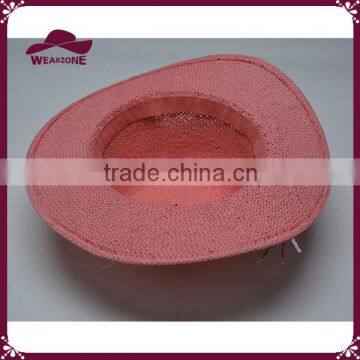 Girl Pink Straw Sun Hat Paper Floppy Hat With Colorful Flower photo-5