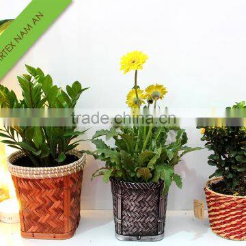 Vietnam Wholesale handmade planter pot with natural materies: seagrass, bamboo or rattan / Flower pot at BEST price