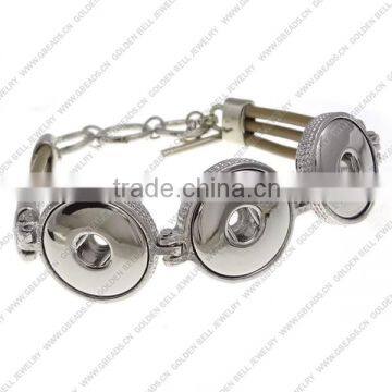 LJ0139 click button snap charm bracelet,leather cord charm bracelet, alloy snap button accessory bracelet