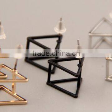 New Performance Brass Differents Geometric Shape Tube Stud Earrings