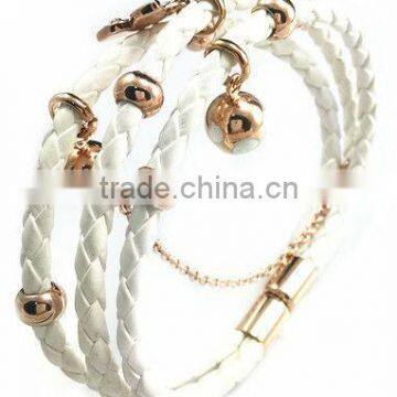 YB267 Very cheap white leather bracelets with animal shape