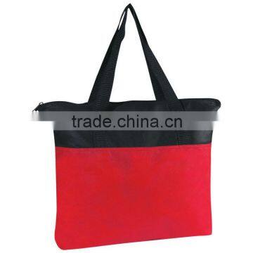 Non-Woven Zippered Tote Bag-Red