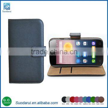 PU leather flip case For Alcatel one touch pixi first book style wallet flip cover case