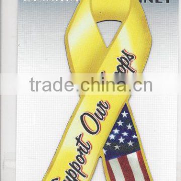 Support Our Troops Yellow Ribbon Auto Magnet