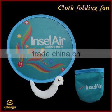 Colorful advertising cheap nylon foldable handle fan