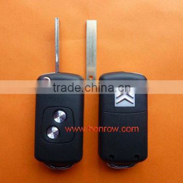 High Quality Citroen 2 button flip remote key blank with VA2-307 key blade ,car key blank,auto key case