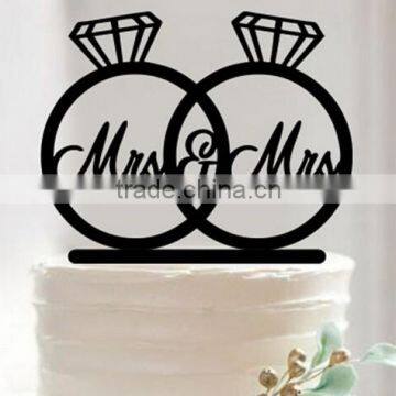 New Custom Personalized Bride and Groom Words Silhouette Wedding Cake Topper