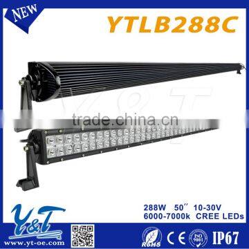 Super bright dual row 288w tractor led light bar