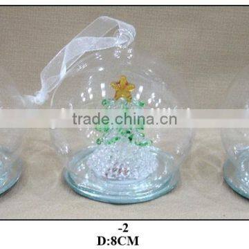 Hand Painted Glass Christmas Tree With LED Light photo-2