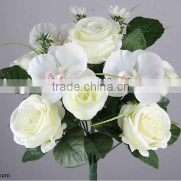 32cm Artificial Rose/ Rose Bud /Orchid/ Daisy Bush x13