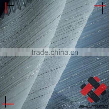 silver metallic crinkle chiffon fabric with glitter lurex yarn