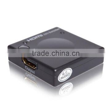 Handy HDMI switch 2x1 2 input 1 output HDMI switch for hot video player support 1080p 3D