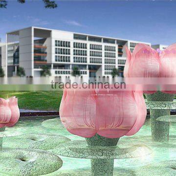 glass lotus and art glass project xo-70001 and glass sculpture and outdoor glass decoration