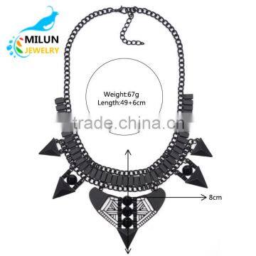 Fashon Black Statement Maxi Pendant Necklace 2016