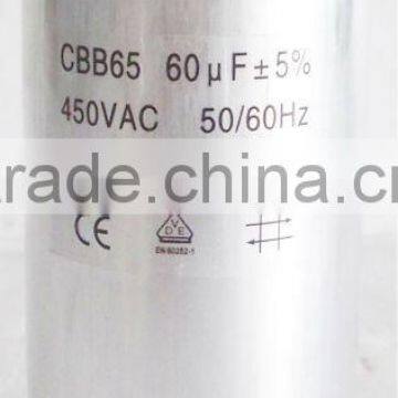 CBB65 Motor Capacitor Air conditioner Capacitor CBB65 Air Conditioner Motor Start Run Capacitor 60uF 450VAC 50/60Hz