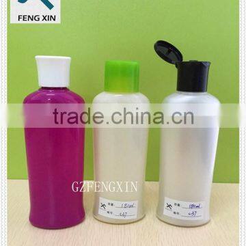 Personal care use PET plastic material 100ml plastic bottle with screw cap or filp top cap