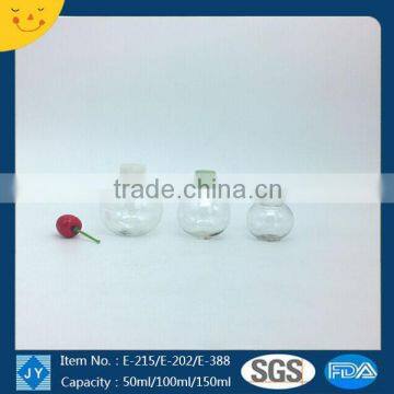50ml/100ml/150ml ball shape pet bottle for shampoo lotion clear transparent