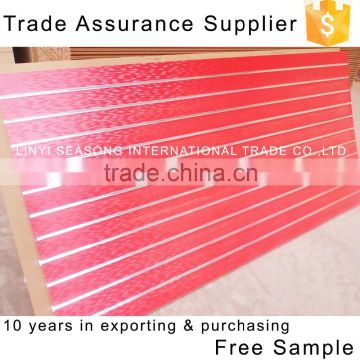 1220*2440*15mm red migic melamine mdf slatwall shelves in supermarket shelves