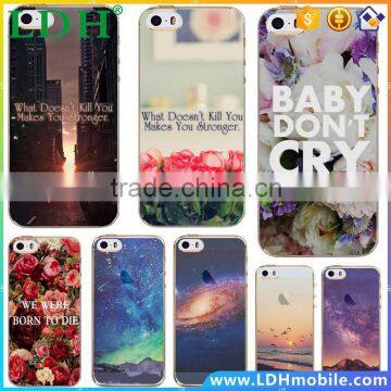 Case for Apple iPhone 4 4s 5 5s 5C 6 6s 6 Plus Flowers Rose Mountain Universe Scenery Painted Soft Transparent Phone case cover