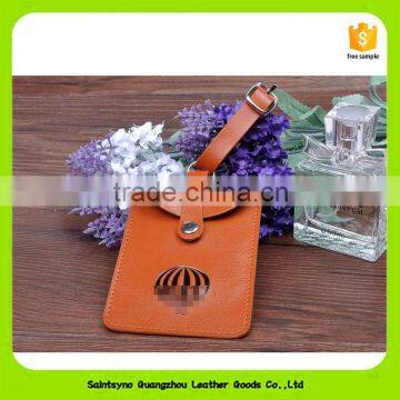 Card Holder Style Plain Genuine Leather Luggage Bag Tags 16036 photo-3