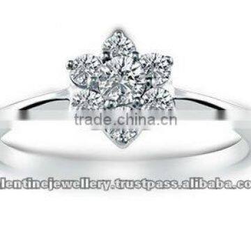 0.36 ct - .50ct diamond ring, 18K White Gold ring, Classic Floral Diamond Ring