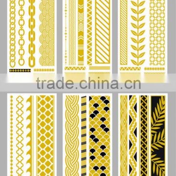 NEW gold& Silver&black flash tattoo glitter metallic temporary tattoo, 2014 new and high quality tattoo