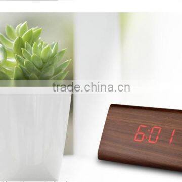 Wooden Led Digital Clock With Alarm Date Temperature Sensor photo-2
