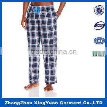 OEM cotton mens pajamas pants with stretch waistband Wholesale top quality checks mens pajamas pants