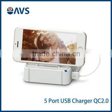 Manufacturer New Universal Mobile Travel 5 Port USB Wall Charger Power Adapter for Iphone Android smartphones