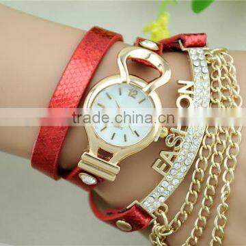 cheap prices top fashion elegance PU leather band watches for girls cheap watch