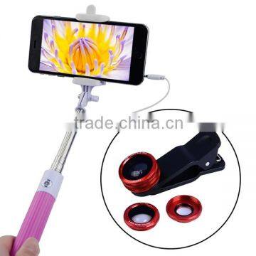 Apexel Selfie Stick With Fisheye Lens for IPhone Clip Lens for Mobile Phone 3 in 1 Lens photo-4